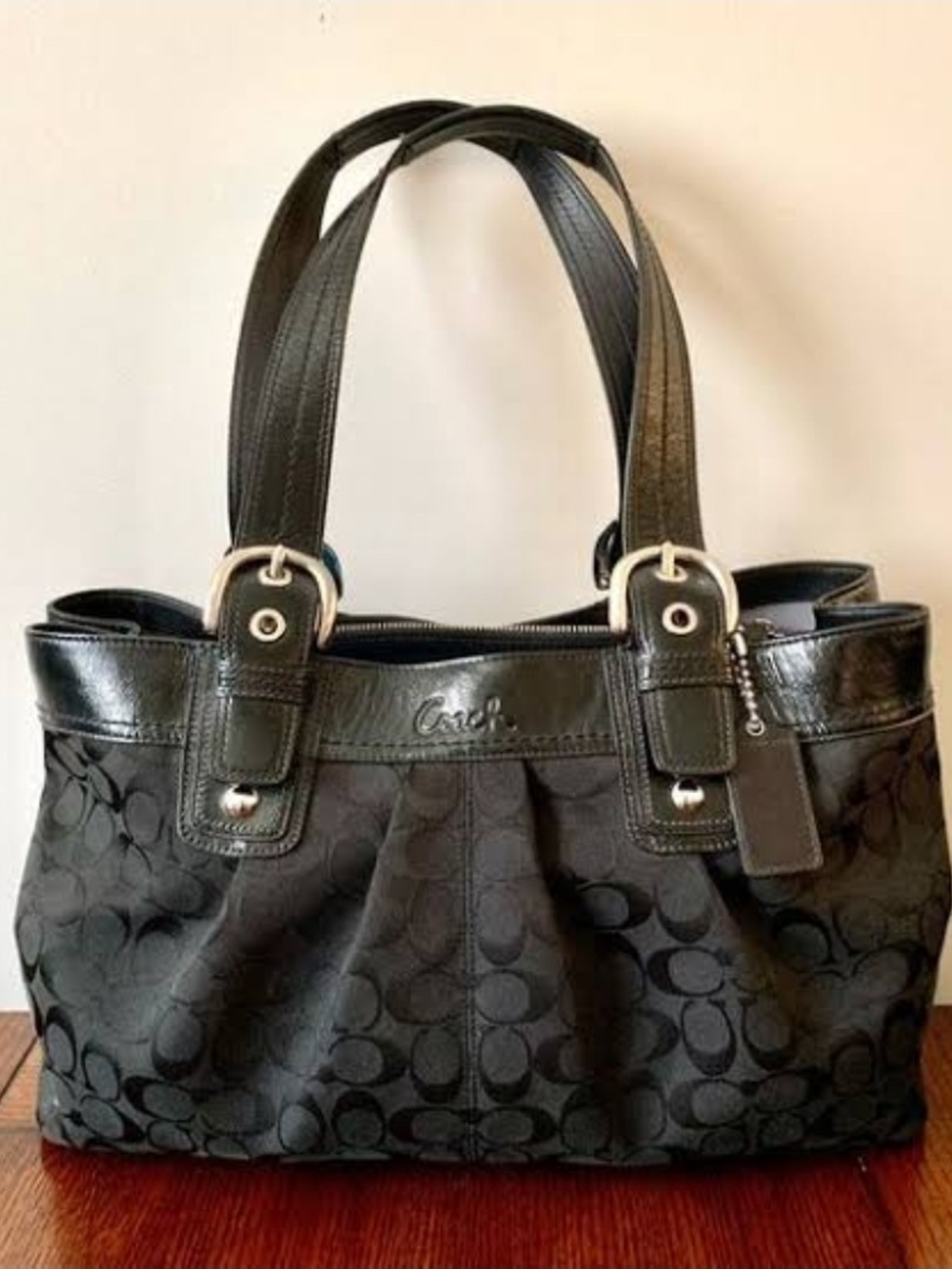 Vintage Coach Soho Large Pleated Signature Tote F13743